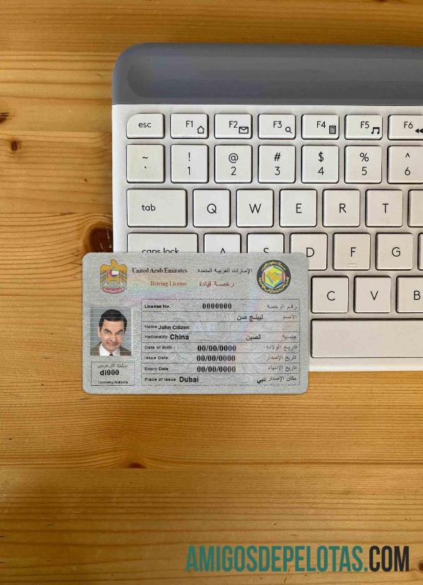 Emirados Árabes Unidos DL fotovisual frontal exemplo real